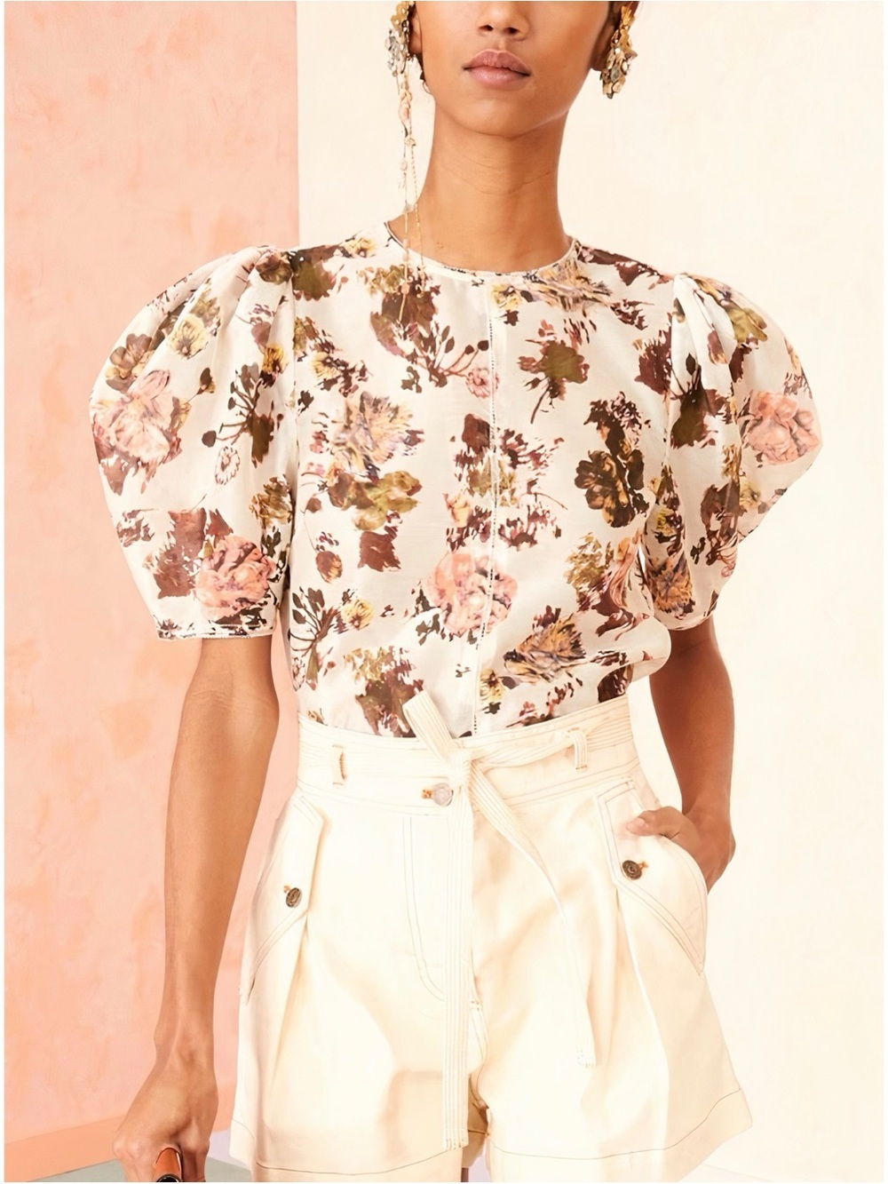 Ulla Johnson Silk-Blend Floral Puff-Sleeve Lise Top